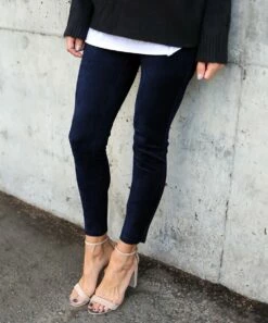 Cheap 😀 Básico Navy Faux Suede Leggings - 👩 Women 💯