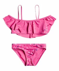 Best reviews of 🤩 Roxy Pink Guava Tiny Stars Ruffle Off-Shoulder 👙 Bikini - Toddler & 👧 Girls For Kids ❤️