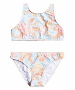 Promo 🌟 Roxy Cool Blue Good Romance Crop Top 👙 Bikini - 👧 Girls For Kids ❤️