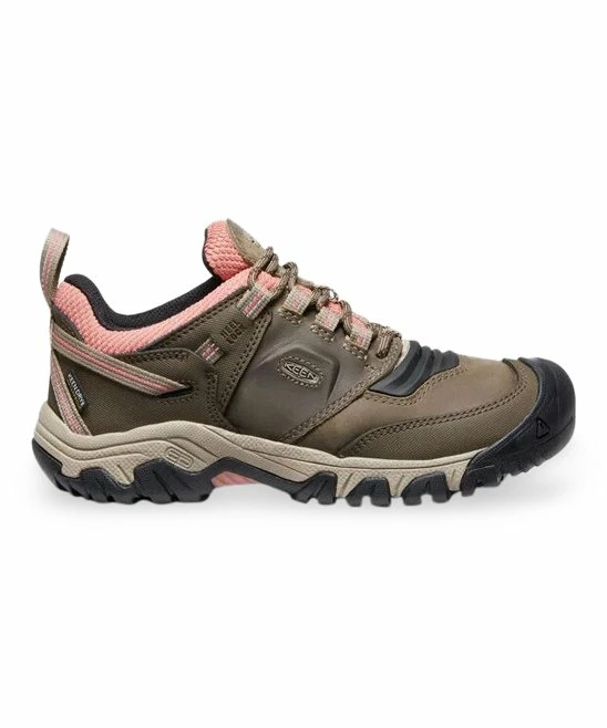 New β€οΈ KEEN Timberwolf & Brick Dust Ridge Flex Waterproof Leather Hiking π Shoe - π© Women β¨ - Image 2