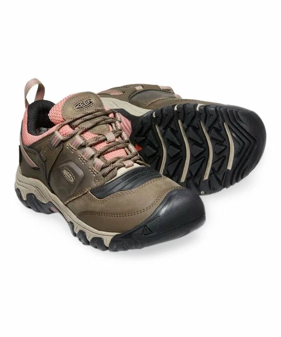 New β€οΈ KEEN Timberwolf & Brick Dust Ridge Flex Waterproof Leather Hiking π Shoe - π© Women β¨ - Image 4