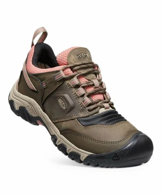 New β€οΈ KEEN Timberwolf & Brick Dust Ridge Flex Waterproof Leather Hiking π Shoe - π© Women β¨
