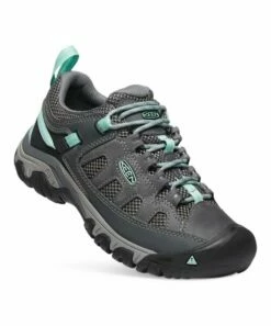Outlet 🥰 KEEN Steel Gray & Ocean Wave Targhee Vent Leather Hiking 👟 Shoe - 👩 Women 💯