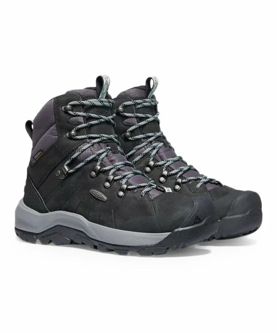 Best deal 𧨠KEEN Black & Harbor Gray Revel IV Mid Polar Waterproof Leather Hiking Boot - π© Women π - Image 4
