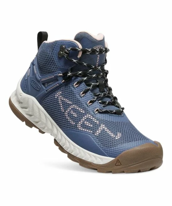 Best deal π KEEN Vintage Indigo & Harbor Gray NXIS EVO Mid Waterproof Hiking Boot - π© Women β¨