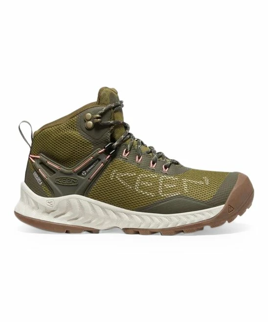 Flash Sale βοΈ KEEN Olive Drab & Silver Birch NXIS EVO Mid Waterproof Hiking Boot - π© Women π - Image 5