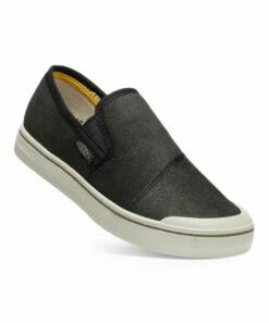 Discount 🤩 KEEN Black & Silver Birch Elsa Harvest Leather Slip-On 👟 Sneaker - 👩 Women 💯