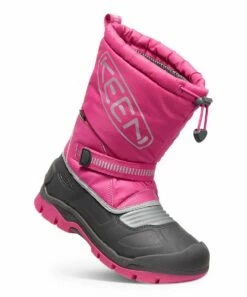 Coupon 🎁 KEEN Fuchsia Purple & Silver Snow Troll Waterproof Boot - 👧 Girls For Kids 👍