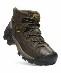 Best Pirce 😀 KEEN Canteen & Dark Olive Targhee II Mid Waterproof Leather Hiking Boot - Men ✨