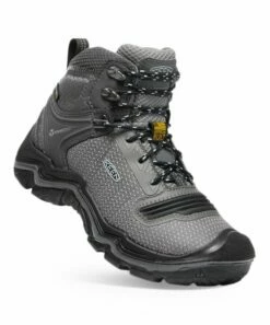 Cheap ⌛ KEEN Steel Gray & Cloud Blue Durand EVO Mid Waterproof Hiking Boot - 👩 Women 🌟