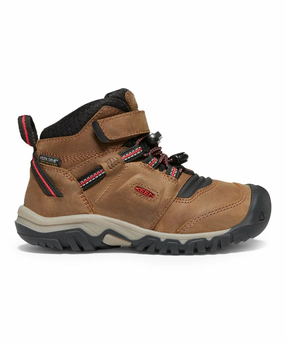 Outlet π KEEN Bison & Red Carpet Ridge Flex Mid Waterproof Hiking Boot - Kids β 4 Outlet π KEEN Bison & Red Carpet Ridge Flex Mid Waterproof Hiking Boot - Kids β - Image 2