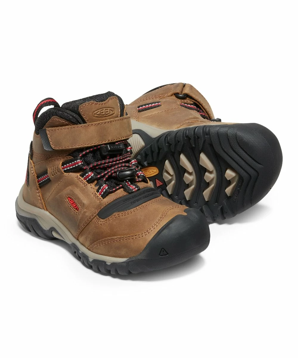Outlet π KEEN Bison & Red Carpet Ridge Flex Mid Waterproof Hiking Boot - Kids β 5 Outlet π KEEN Bison & Red Carpet Ridge Flex Mid Waterproof Hiking Boot - Kids β - Image 3