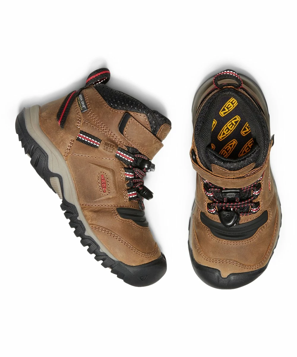 Outlet π KEEN Bison & Red Carpet Ridge Flex Mid Waterproof Hiking Boot - Kids β 6 Outlet π KEEN Bison & Red Carpet Ridge Flex Mid Waterproof Hiking Boot - Kids β - Image 4