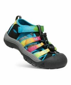 Cheap 👏 KEEN Yellow & Blue Rainbow Tie-Dye Newport H2 🩴 Sandal - Kids ✨