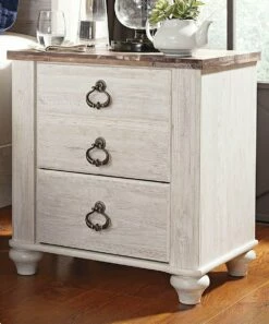 Best Pirce 😀 Signature Design By Ashley Furniture White Willowton Two-Drawer Nightstand For Home & Garden 🤩