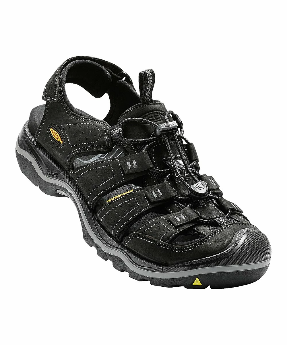 Cheapest π KEEN Black & Gargoyle Rialto Leather π©΄ Sandal - Men π€©