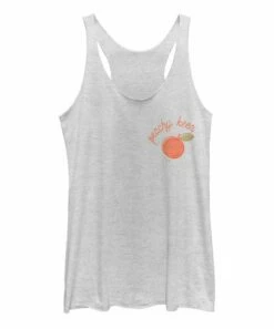 Flash Sale 🧨 Fifth Sun White Heather 'Peachy Keen' Racerback Tank - Juniors For 👩 Womens Plus 👍