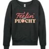 Budget 😍 Instant Message 👩 Women's Heathe Charcoal 'Feelin' Peachy' Slouchy Pullover - 👩 Women & Plus For 👩 Womens Plus 🛒
